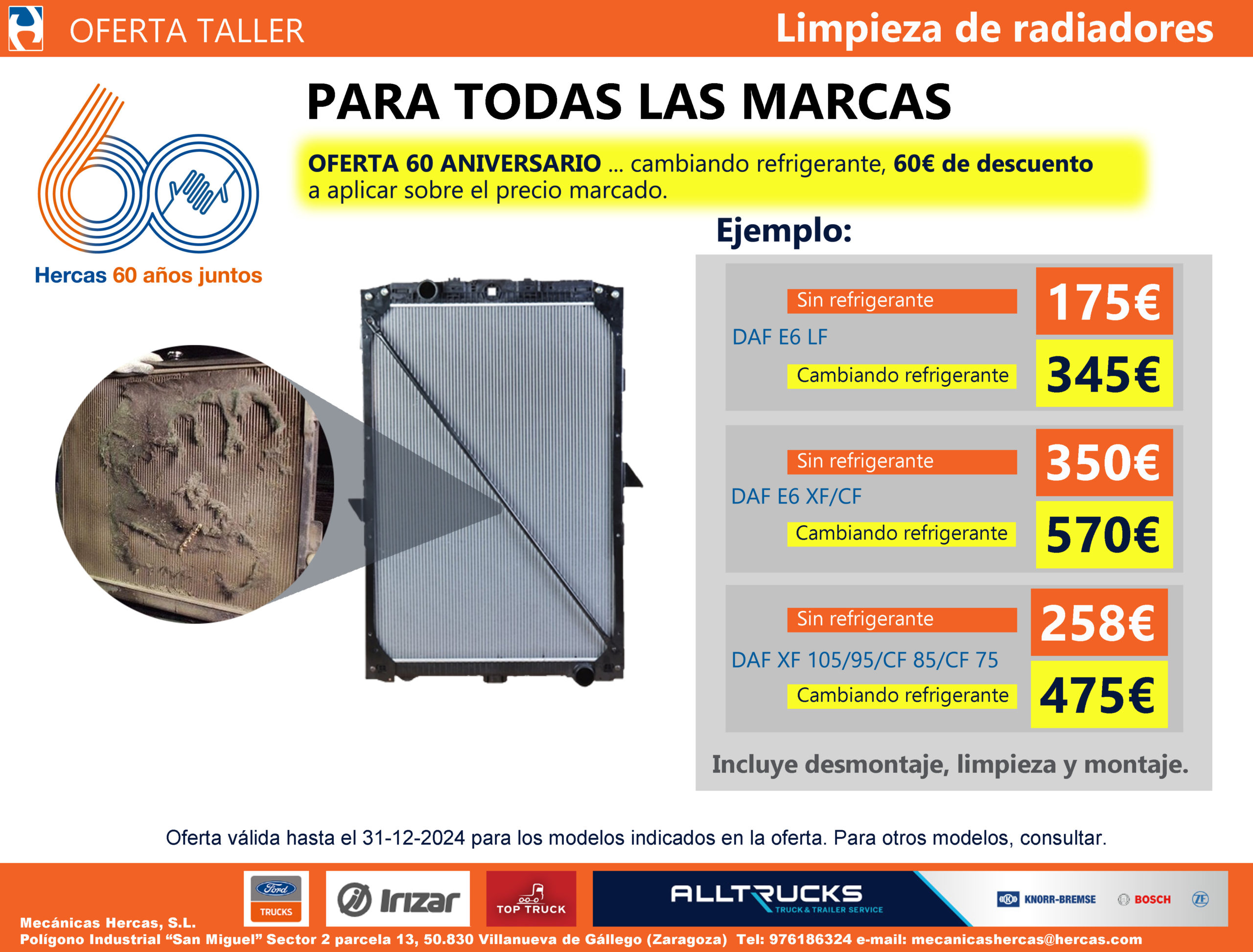 Oferta limpieza radiadores