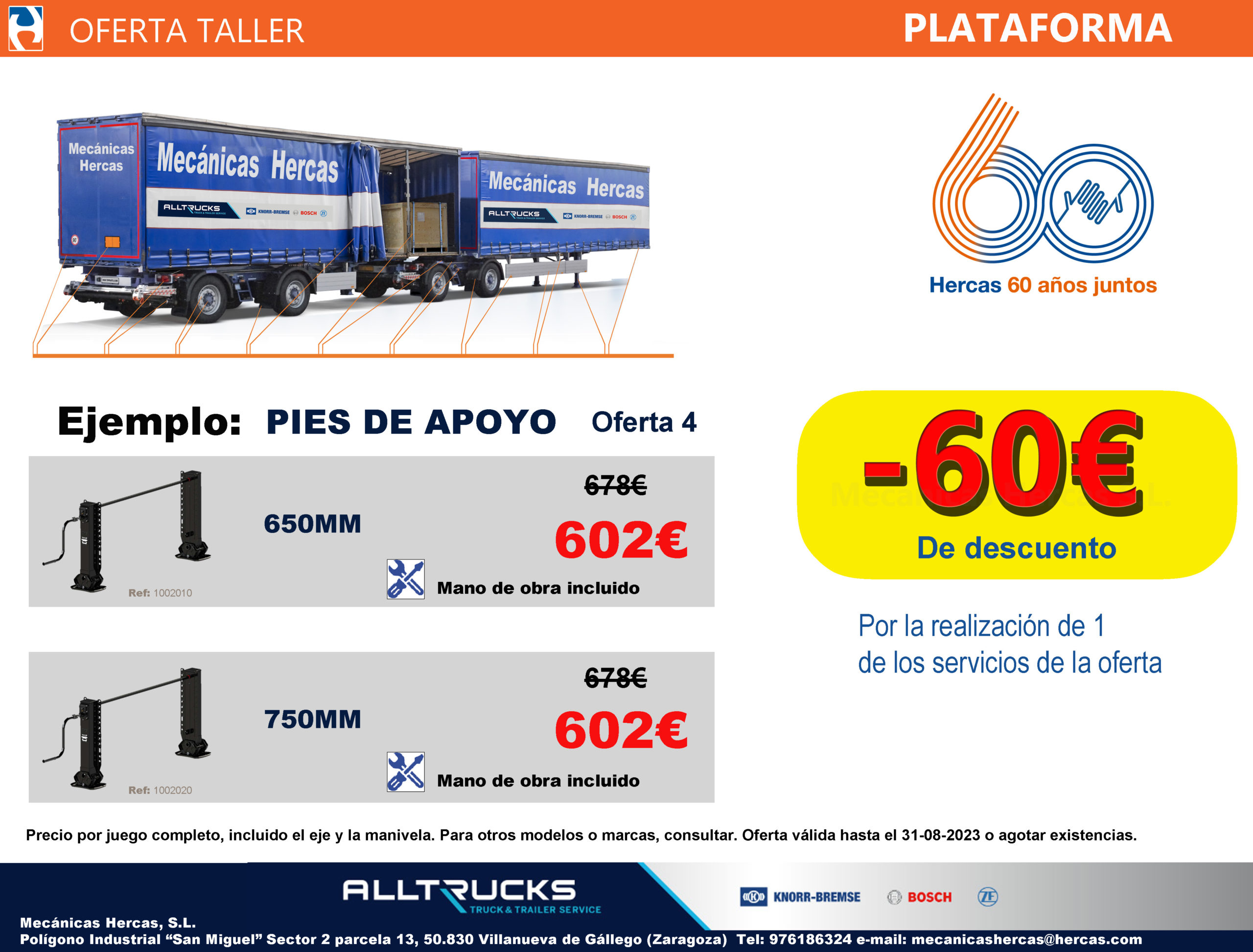 Promoción pies de apoyo para semirremolques